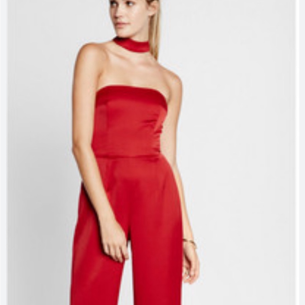 Expresss Red Jumpsuit with chocker